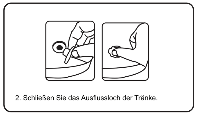 Silikonöffnung der Hühnertränke schließen